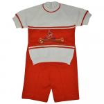 Комплект для мальчика (Джемпер с коротким  рукавом+шорты)  174-белый/красный
