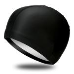 B31516-3 Шапочка для плавания ПУ одноцветная (Черная)
