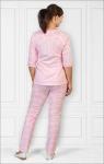 Пижама с брюками футер с начёсом, принт, розовый (485-1)
