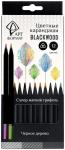 Набор цветных карандашей АРТформат Blackwood 12 цв. супер мягкий грифель трехгранные черное дерево