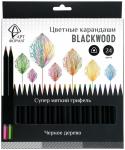 Набор цветных карандашей АРТформат Blackwood 24 цв. супер мягкий грифель трехгранные черное дерево