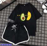 Шорты и футболка авокадо и бананчик черная Новая цена SV