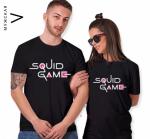 Мужская футболка с принтом Squid Game черная D31