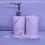 Набор для ванной из 3-х предметов керамический "Эллада" розовый