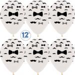 Набор воздушных шаров S 12" (30 см) Джентльмен усы и галстук-бабочка 5 шт. 151052