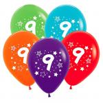 Набор воздушных шаров S 12" (30 см) Цифра "9" 5 шт. 612109