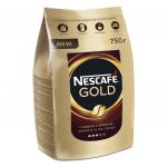 Кофе молотый в растворимом NESCAFE (Нескафе) "Gold", сублимированный, 750г, мягкая упаковка, 01951