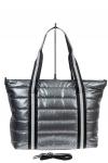Cтильная женская сумка-шоппер из водооталкивающей ткани, цвет темно-серый