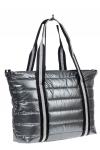 Cтильная женская сумка-шоппер из водооталкивающей ткани, цвет темно-серый