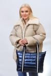 Cтильная женская сумка-шоппер из водооталкивающей ткани, цвет синий