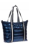 Cтильная женская сумка-шоппер из водооталкивающей ткани, цвет синий