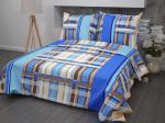 Комплект постельного белья 1,5-спальный, бязь "Комфорт" (Геометрия, голубой)