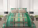 Комплект постельного белья 1,5-спальный, бязь "Комфорт" (Геометрия, зеленый)