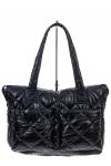 Женская сумка-шоппер из водооталкивающей ткани, цвет черный