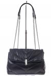 Женская сумка стеганая с цепочкой из искусственной кожи, цвет черный