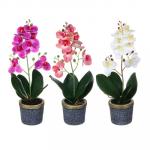 LADECOR Цветочная композиция в виде орхидеи, 10x10x38см, пластик, полистоун, 3 цвета