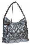 Женская сумка-шоппер из водооталкивающей ткани, цвет серый металлик