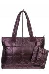 Cтильная женская сумка-шоппер из водооталкивающей ткани, цвет винно-красный