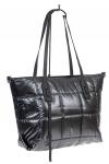 Женская сумка-шоппер из водооталкивающей ткани, цвет серый металлик