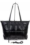 Женская сумка-шоппер из водооталкивающей ткани, цвет черный