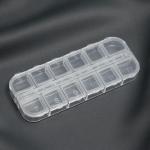 1528829 Контейнер для бисера 12 отделений с номерами 13*5*1,5см прозрачный