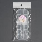 1528829 Контейнер для бисера 12 отделений с номерами 13*5*1,5см прозрачный