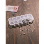 1528829 Контейнер для бисера 12 отделений с номерами 13*5*1,5см прозрачный