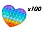 Набор игрушек-антистрессов Pop It Сердце (мультиколор) 100 штук