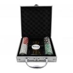 Фабрика Покера: Набор из 100 фишек для покера с номиналом в серебристом кейсе