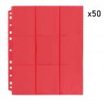Упаковка листов двусторонних с кармашками 3х3 с боковой загрузкой - Blackfire (красный)