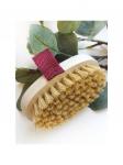 Щётка для сухого массажа из чайного дерева с щетиной кабана с ремешком
