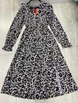Леопардовое платье миди с пуговками пояс резинка O114