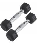 Гантель гексагональная DB-301, 1 кг, обрезиненная, черный, пара