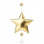 Елочное украшение из полиуретана Блестящая золотистая звездочка с подвесом, 10,5*1,5*28см, 81444