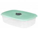 "Lucky Friday" Контейнер для продуктов пластмассовый 1л, 20,7х13,7х6,5 см, паровыпускной клапан, подходит для СВЧ, мятный (Россия)