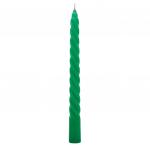 Свеча "Витая Люкс" д2,2 см, h25 см, зеленый, время горения 6ч, 55г, индивидуальная упаковка, "Euro Candle" (Россия)