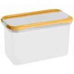 "Modena" Банка для сыпучих продуктов пластмассовая 0,75л, 17,2х8,8х10,2 см, бледно-желтый, с дозатором (Россия)