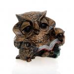 Сова с совятами с книгой бронза / 6025 / без упаковки