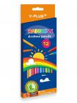 Цветные трехгранные карандаши RAINBOW 12цв+точилка, картон