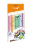 Цветные карандаши пастельные Rainbow Pastel, трехгранные утолщенные, набор 12 цветов + точилка