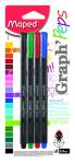 GRAPH PEP'S Ручка капиллярная, толщина линии - 0,4 мм, эргономичная зона обхвата, 4 цв в упаковке: синий, черный, красный, зеленый, блистер