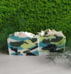 Натуральное мыло Мужское Камуфляжное в подарочной упаковке с открыткой к 23 февраля