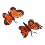 РЫЖИЙ Бабочка на прищепке Оранжевое Чудо,  6 см,  пенополистирол PE,  перо