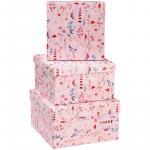 Набор квадратных коробок 3в1, Pastel pink, (19,5*19,5*11-15,5*15,5*9см), Кк_41146