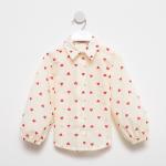 Блузка для девочки MINAKU: Cotton Collection цвет бежевый, рост 122