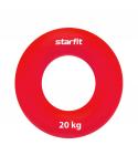 Эспандер кистевой ES-403 "Кольцо", диаметр 7 см, 20 кг, силикогель, красный