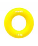 Эспандер кистевой ES-404 "Кольцо", диаметр 8,8 см, 15 кг, силикогель, желтый