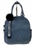 Компактная сумка-рюкзак из искусственной кожи, цвет синий