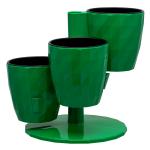 Набор пластиковых горшков на стойке 1л d-11,4см "RUBY" Трио Зеленый
