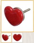 BLUMEN HAUS Ручка керамическая для мебели "Сердце", цвет красный /300/6